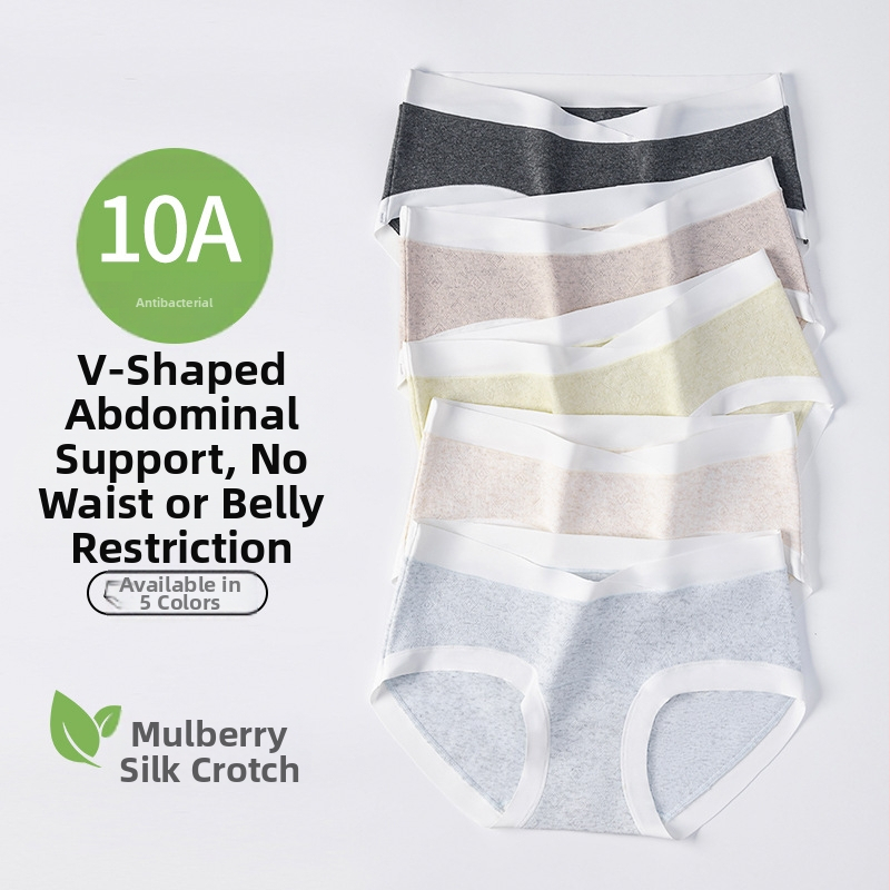 Tehotenské bavlnené spodné nohavičky s nízkym pásom, priedušné a antibakteriálne, podšívka 80–90% regenerovanej celulózy