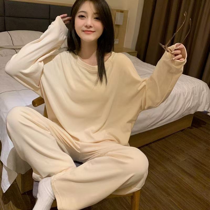 Flis pidžama set s dugim rukavima, okrugli izrez, točkasti print Little Bear, zimska kućna odjeća