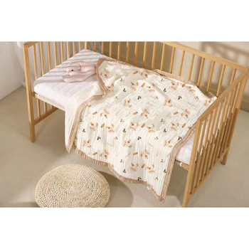 Detská šesťvrstvová gáza uterák na kúpanie, bavlna, prateľná, s karikatúrnym vzorom, hmotnosť 300–400 g