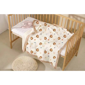 Detská šesťvrstvová gáza uterák na kúpanie, bavlna, prateľná, s karikatúrnym vzorom, hmotnosť 300–400 g