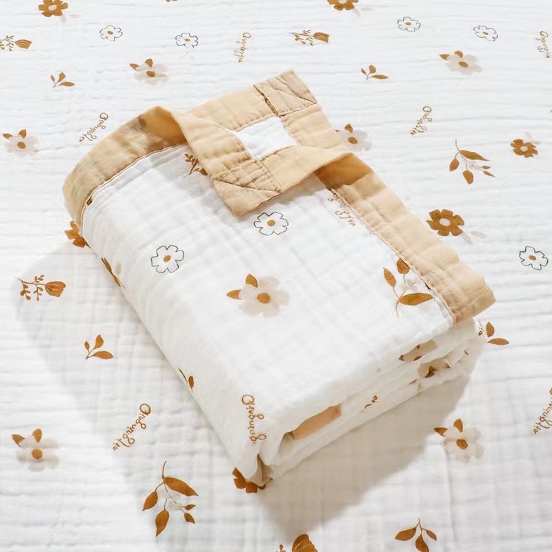 Detská šesťvrstvová gáza uterák na kúpanie, bavlna, prateľná, s karikatúrnym vzorom, hmotnosť 300–400 g