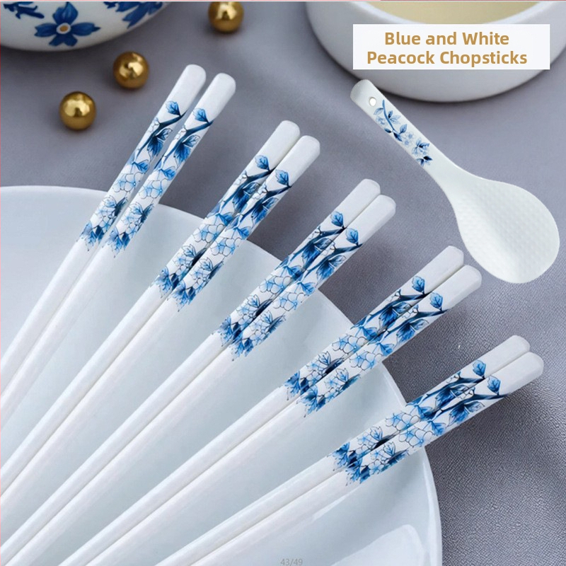 Keraminės valgymo lazdelės, Tao Xing Tian Xia prekės ženklas, šiuolaikiškas minimalistinis stilius, gėlių raštas, premium klasė