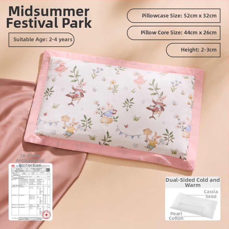 Joyncleon Jingqi Bērnu vissezonu spilvens – 100% kokvilna, karikatūru stilā, drošības klase A, piemērots zīdaiņiem un maziem bērniem, vasaras iznākums 2025