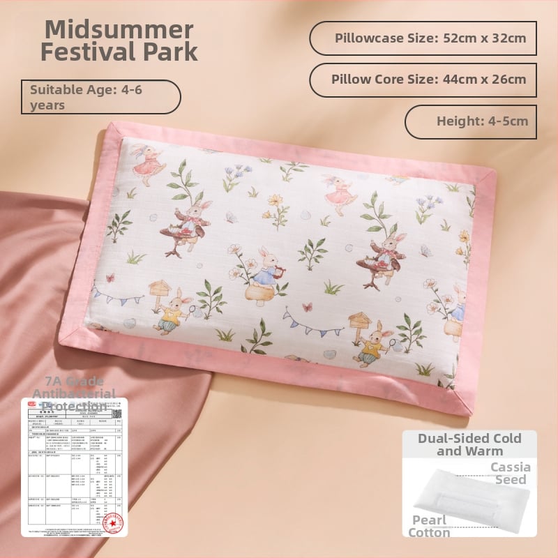 Joyncleon Jingqi Bērnu vissezonu spilvens – 100% kokvilna, karikatūru stilā, drošības klase A, piemērots zīdaiņiem un maziem bērniem, vasaras iznākums 2025