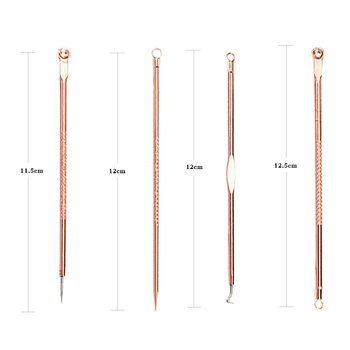 Σετ τεσσάρων βελονών ακμής από ανοξείδωτο ατσάλι — αφαίρεση μαύρων πόρων και ουλών ακμής, κατάλληλο για μη αλλεργική επιδερμίδα