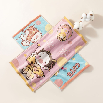 Кърпа за лице за бебета от чист памук, жакард 32S, серия Cartoon, лека