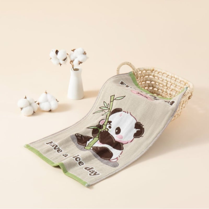 Кърпа за лице за бебета от чист памук, жакард 32S, серия Cartoon, лека