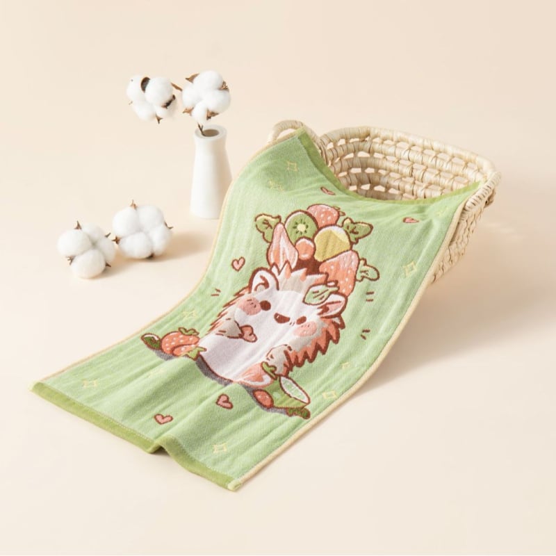 Кърпа за лице за бебета от чист памук, жакард 32S, серия Cartoon, лека