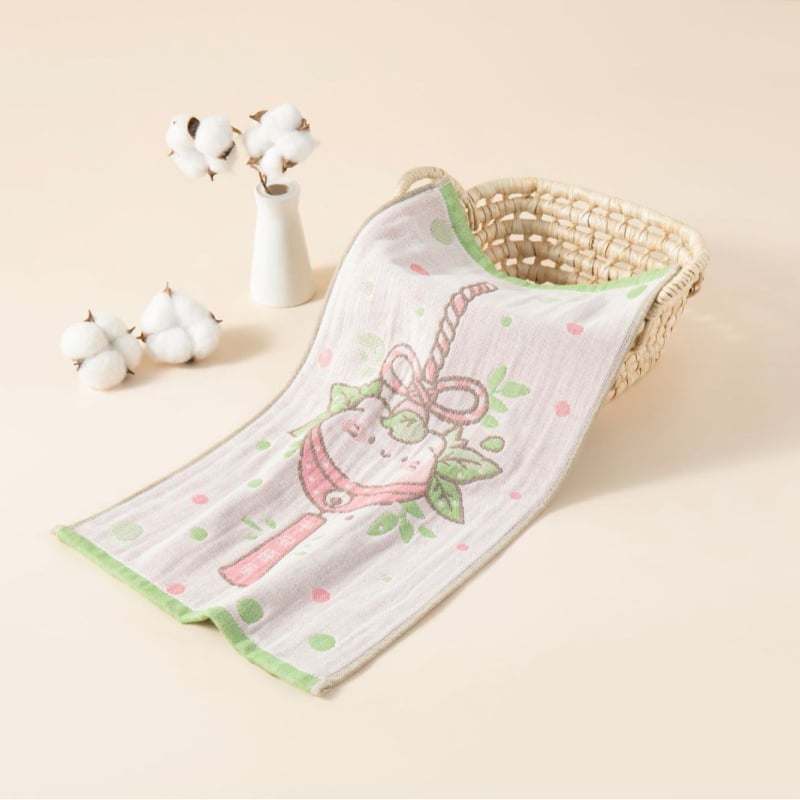 Кърпа за лице за бебета от чист памук, жакард 32S, серия Cartoon, лека