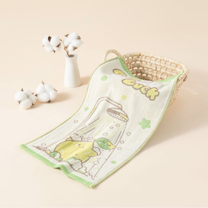 Кърпа за лице за бебета от чист памук, жакард 32S, серия Cartoon, лека