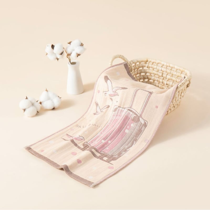 Кърпа за лице за бебета от чист памук, жакард 32S, серия Cartoon, лека