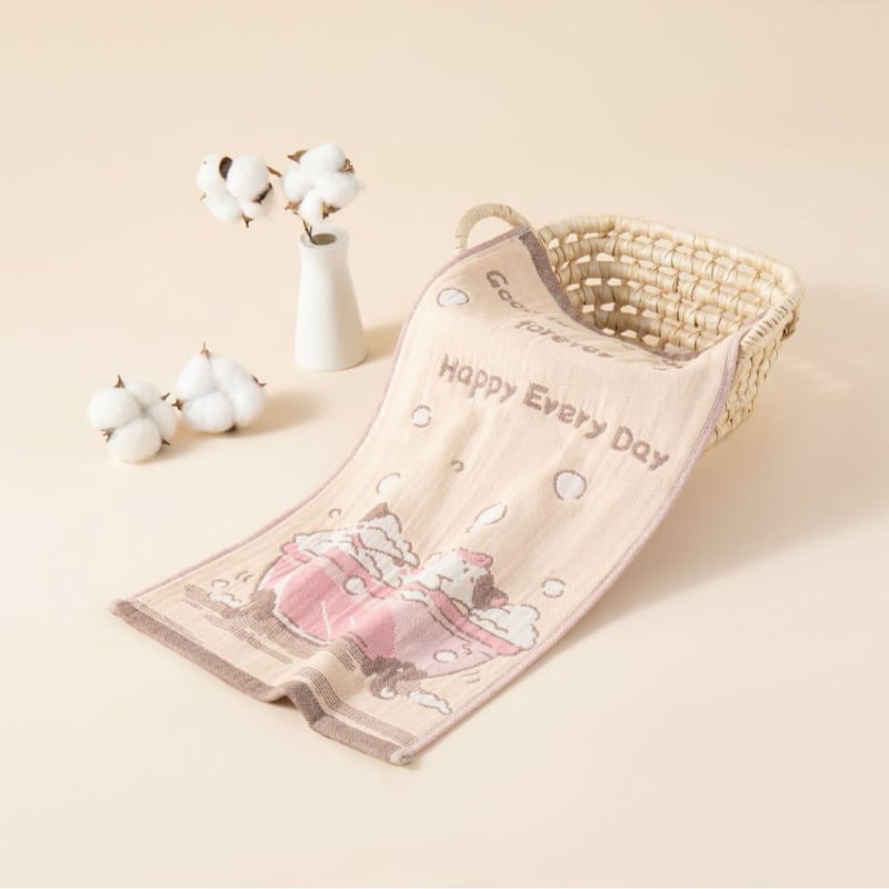 Кърпа за лице за бебета от чист памук, жакард 32S, серия Cartoon, лека