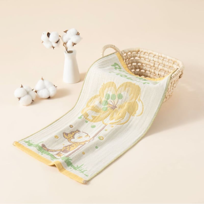 Кърпа за лице за бебета от чист памук, жакард 32S, серия Cartoon, лека