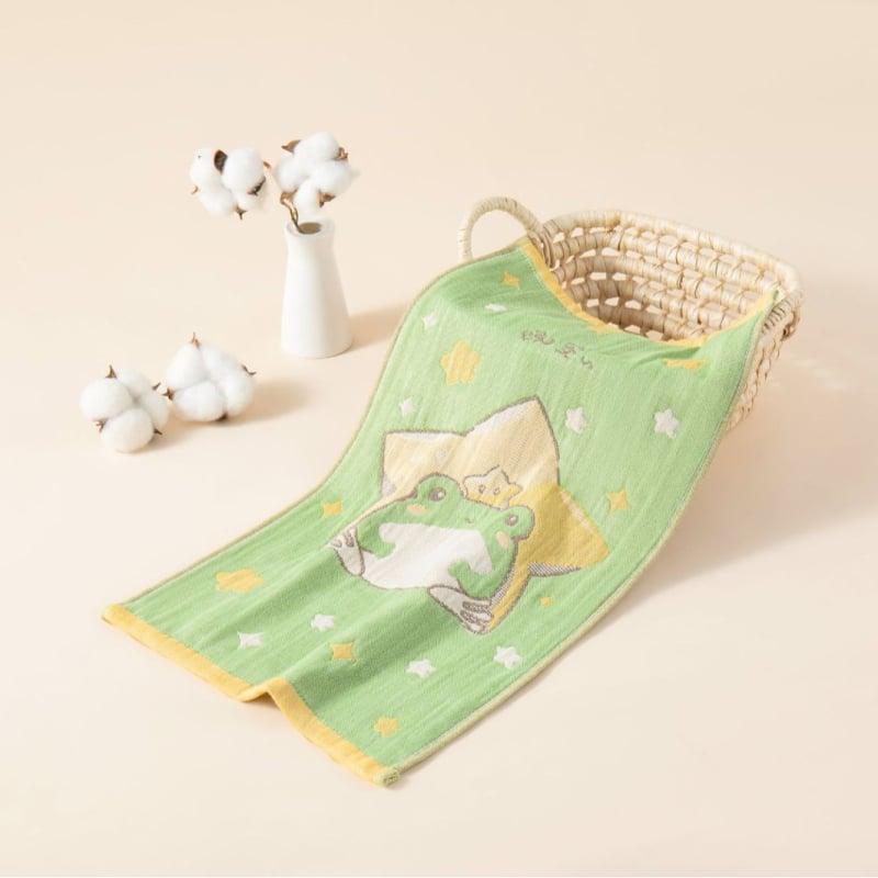 Кърпа за лице за бебета от чист памук, жакард 32S, серия Cartoon, лека