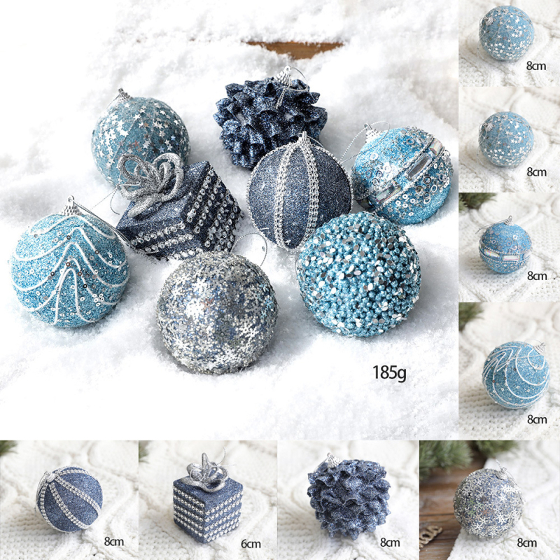 Penasta božićna kugla dekoracija, ručno izrađena, klasični stil, marka Soft blue ruoting