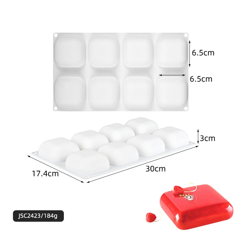 Silikónová forma na mousse tortu – obdĺžnikový tvar, na pečenie, prispôsobiteľná OEM/ODM