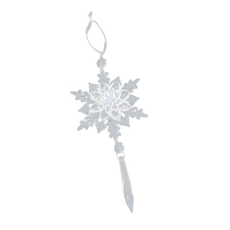 Sada 25 transparentných akrylových snehových vločiek, visiacich ozdôb pre vianočné a svadobné dekorácie, kvetinové aranžmány