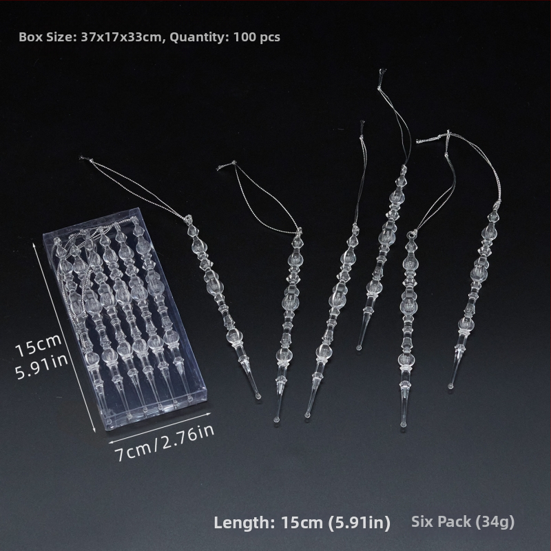 Sada 25 transparentných akrylových snehových vločiek, visiacich ozdôb pre vianočné a svadobné dekorácie, kvetinové aranžmány