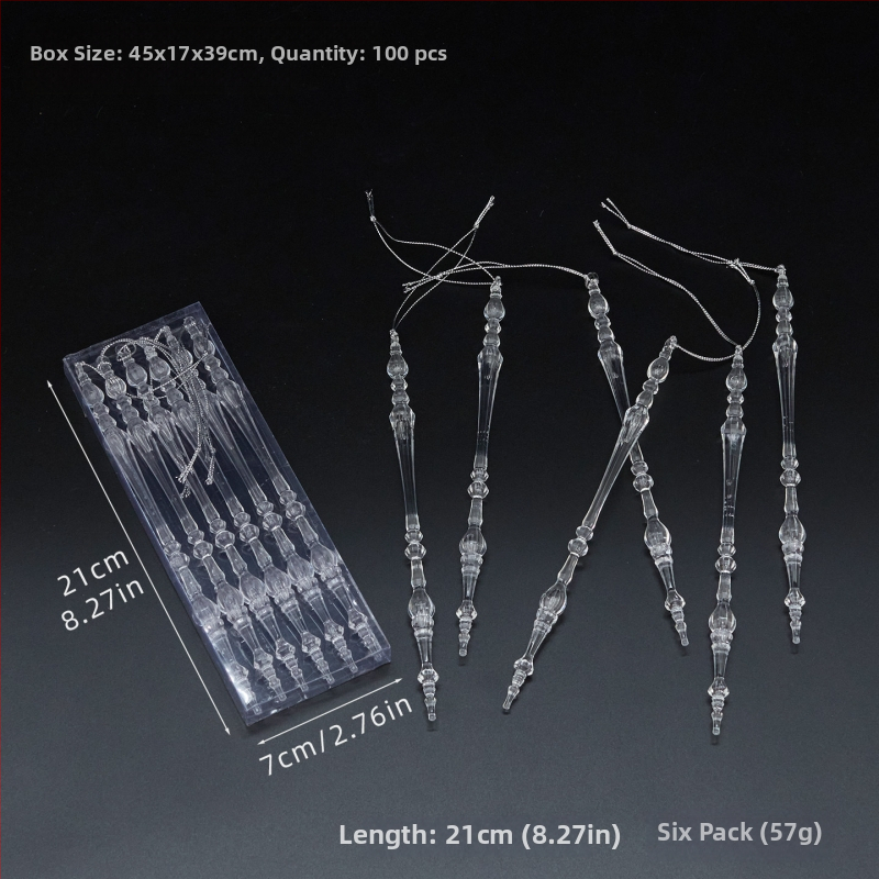 Sada 25 transparentných akrylových snehových vločiek, visiacich ozdôb pre vianočné a svadobné dekorácie, kvetinové aranžmány