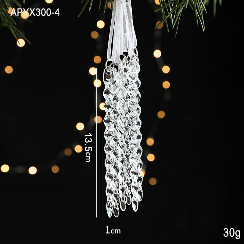 Priehľadný akrylový príves s motívom snehovej vločky a losa pre fotorekvizitá na Vianoce — plast, balené v OPP vrecku, značka Hong Kong Heng