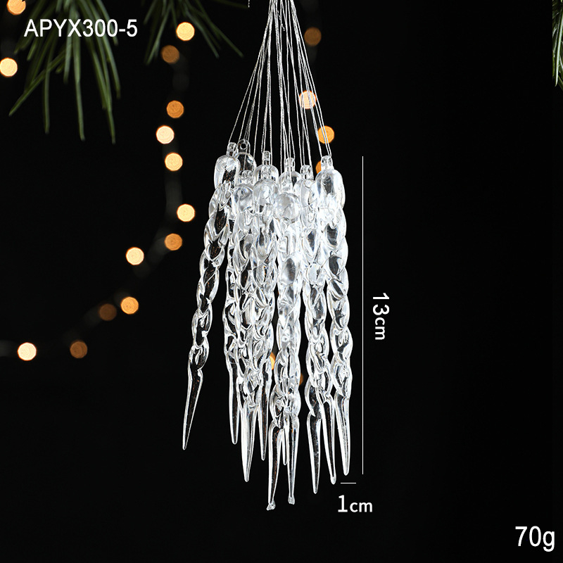 Priehľadný akrylový príves s motívom snehovej vločky a losa pre fotorekvizitá na Vianoce — plast, balené v OPP vrecku, značka Hong Kong Heng