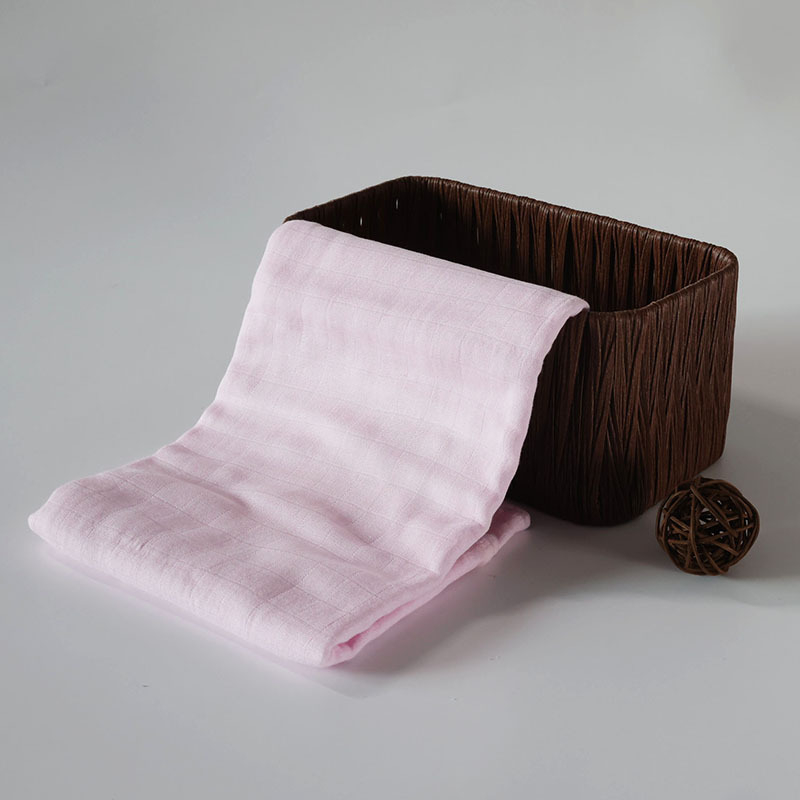 Prozračna bebi swaddle deka od bambus vlakana, jednobojna, dvostruki sloj gaze, za bebe.