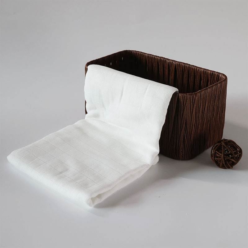 Prozračna bebi swaddle deka od bambus vlakana, jednobojna, dvostruki sloj gaze, za bebe.
