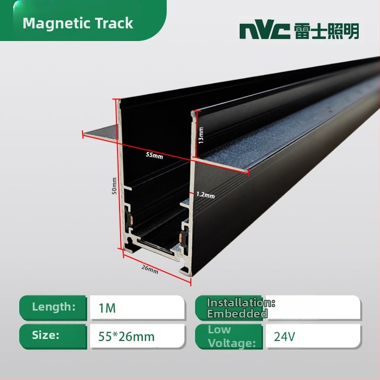 Magnetické lištové svetlo s vloženým LED svetlom, 24V, hliníková zliatina, CRI ≥90