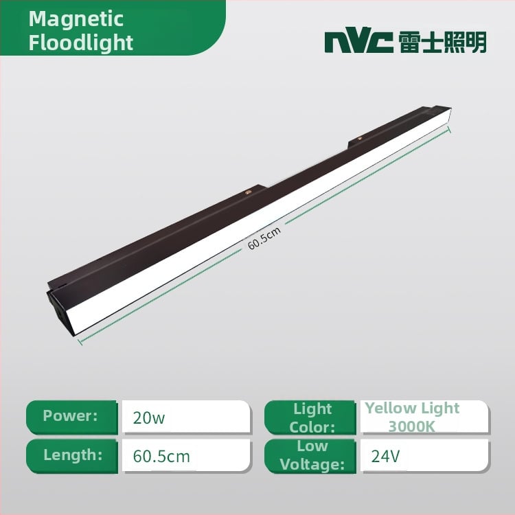 Magnetické lištové svetlo s vloženým LED svetlom, 24V, hliníková zliatina, CRI ≥90