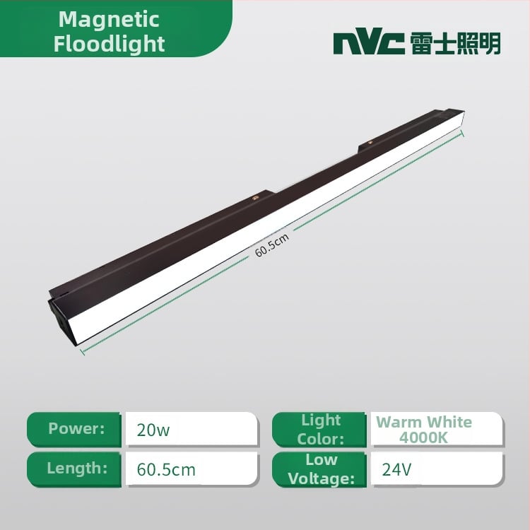 Magnetické lištové svetlo s vloženým LED svetlom, 24V, hliníková zliatina, CRI ≥90