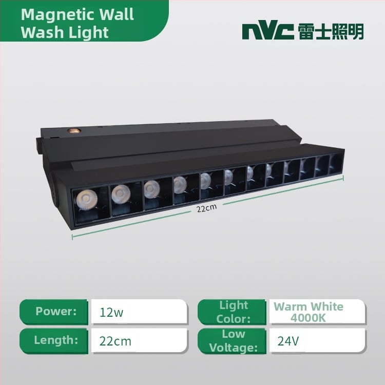 Magnetické lištové svetlo s vloženým LED svetlom, 24V, hliníková zliatina, CRI ≥90