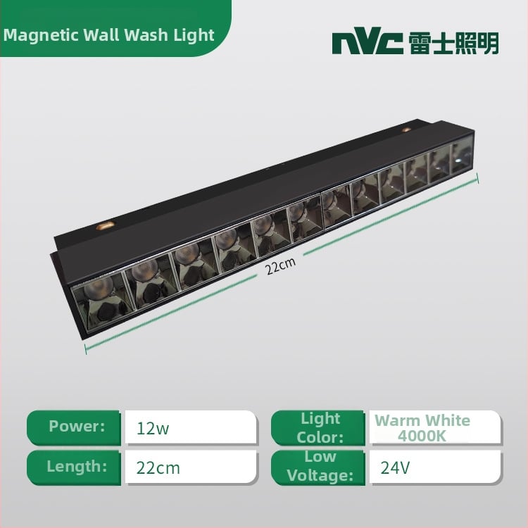 Magnetické lištové svetlo s vloženým LED svetlom, 24V, hliníková zliatina, CRI ≥90