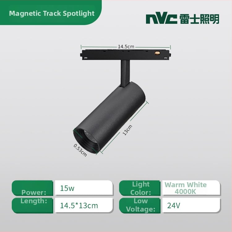 Magnetické lištové svetlo s vloženým LED svetlom, 24V, hliníková zliatina, CRI ≥90