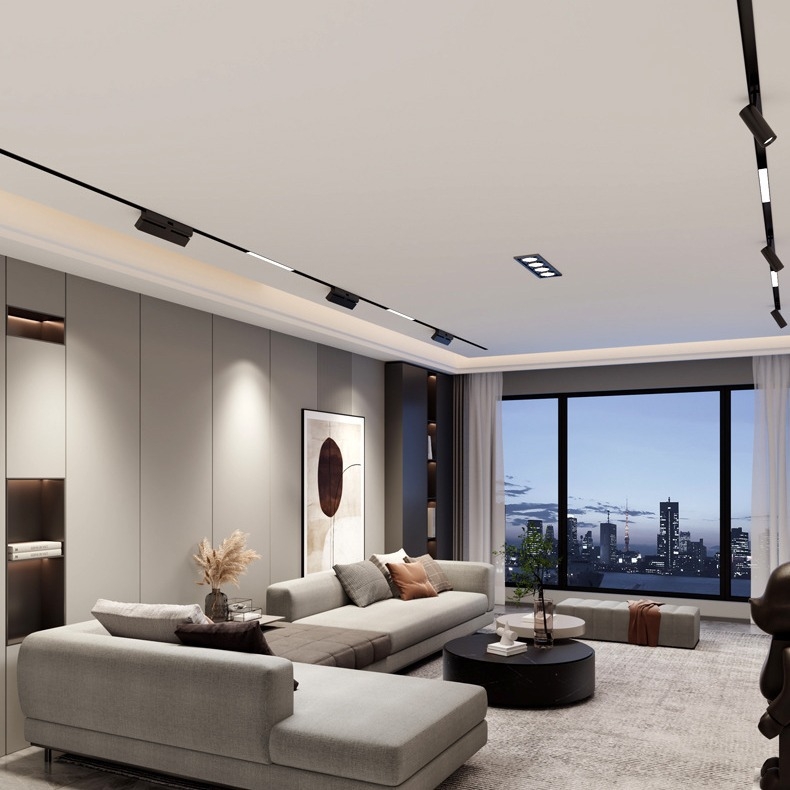 Μαγνητικό φωτιστικό γραμμής με ενσωματωμένο LED προβολέα, 24V, αλουμινένιο περίβλημα, CRI ≥90