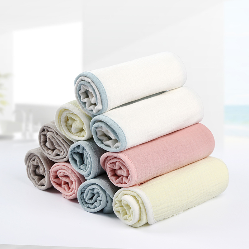 Detská 4-vrstvová gáza bavlnená tvárová utierka, mäkká, proti znečisteniu, jednobarevný vzor