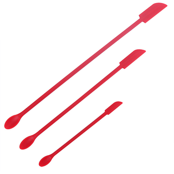 Mini silikónový set špachtiel na pečenie s ostrými špičkami, obsahuje špachtľu na fľašu a lyžičku na džem, 3 kusy — silikón, Kenna, 2018