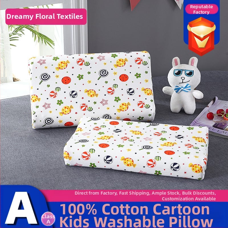 Detský vankúš - prírodný latexový jadro, bavlnená látka, obdĺžnikový tvar, všetky ročné obdobia, bezpečnostná trieda A