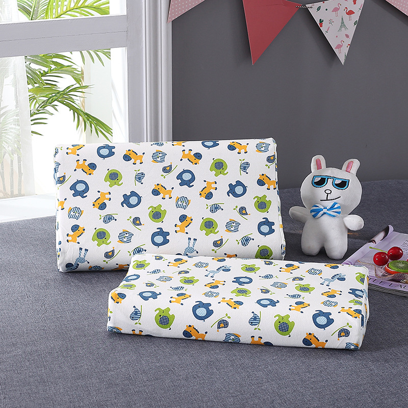 Detský vankúš - prírodný latexový jadro, bavlnená látka, obdĺžnikový tvar, všetky ročné obdobia, bezpečnostná trieda A