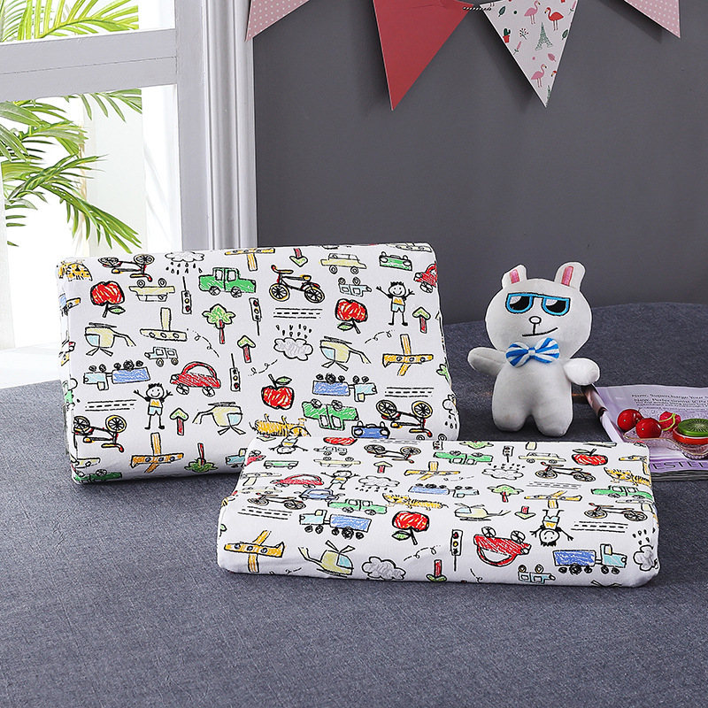 Detský vankúš - prírodný latexový jadro, bavlnená látka, obdĺžnikový tvar, všetky ročné obdobia, bezpečnostná trieda A