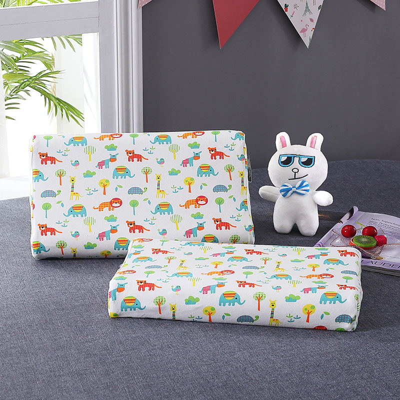 Detský vankúš - prírodný latexový jadro, bavlnená látka, obdĺžnikový tvar, všetky ročné obdobia, bezpečnostná trieda A