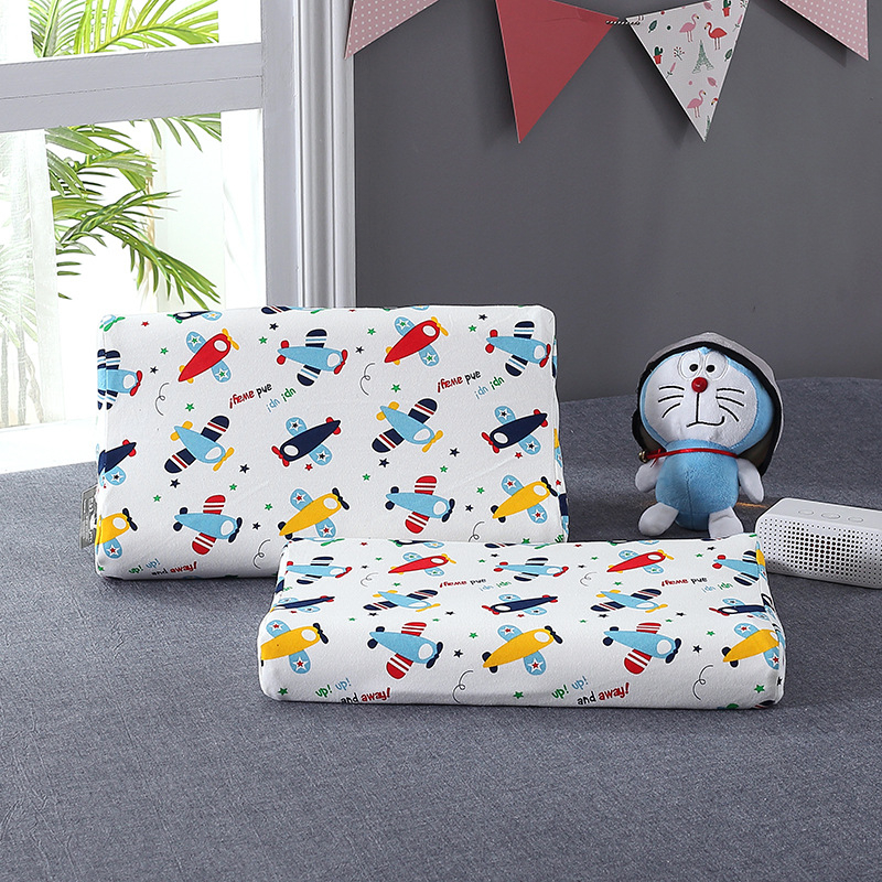 Detský vankúš - prírodný latexový jadro, bavlnená látka, obdĺžnikový tvar, všetky ročné obdobia, bezpečnostná trieda A