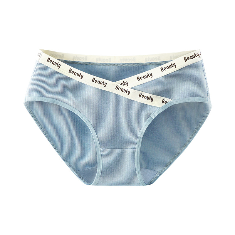 Pink Rhyme bavlnené tehotenské nohavičky so stredným pásom a V-tvarovou oporou bruška, rib knit