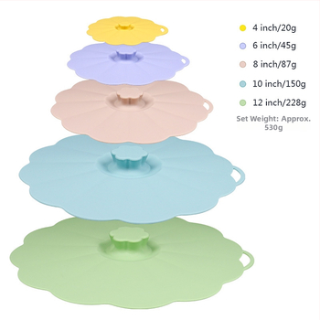 SHY Silikónové krytky čerstvosti, 5-dielna súprava, Silikónové veko s vákuovým uzáverom, moderný minimalistický štýl