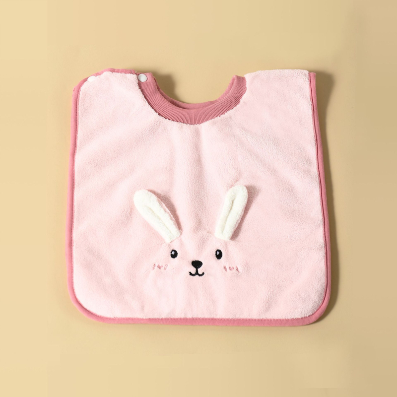 Detský bryndák a uterák na tvár, cartoon vzor, nepremokavý a odolný voči špine, korálový flis, polyester