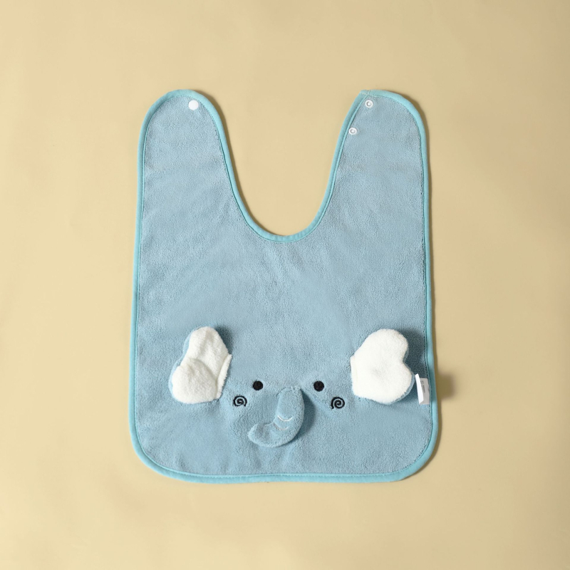 Detský bryndák a uterák na tvár, cartoon vzor, nepremokavý a odolný voči špine, korálový flis, polyester