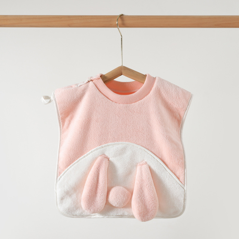 Detský bryndák a uterák na tvár, cartoon vzor, nepremokavý a odolný voči špine, korálový flis, polyester