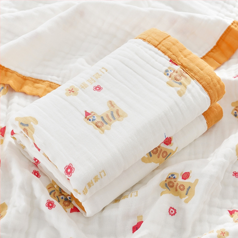 Osuška na kúpanie pre bábätká — 100% bavlna, savá, 300–400 g, výrobný proces: lemovanie, potlač, hladká väzba, Cotton xiaobao