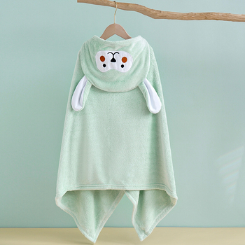 Detský župan na kúpanie z koralového fleecu s kapucňou, pre dojčatá a deti, 400–500 g