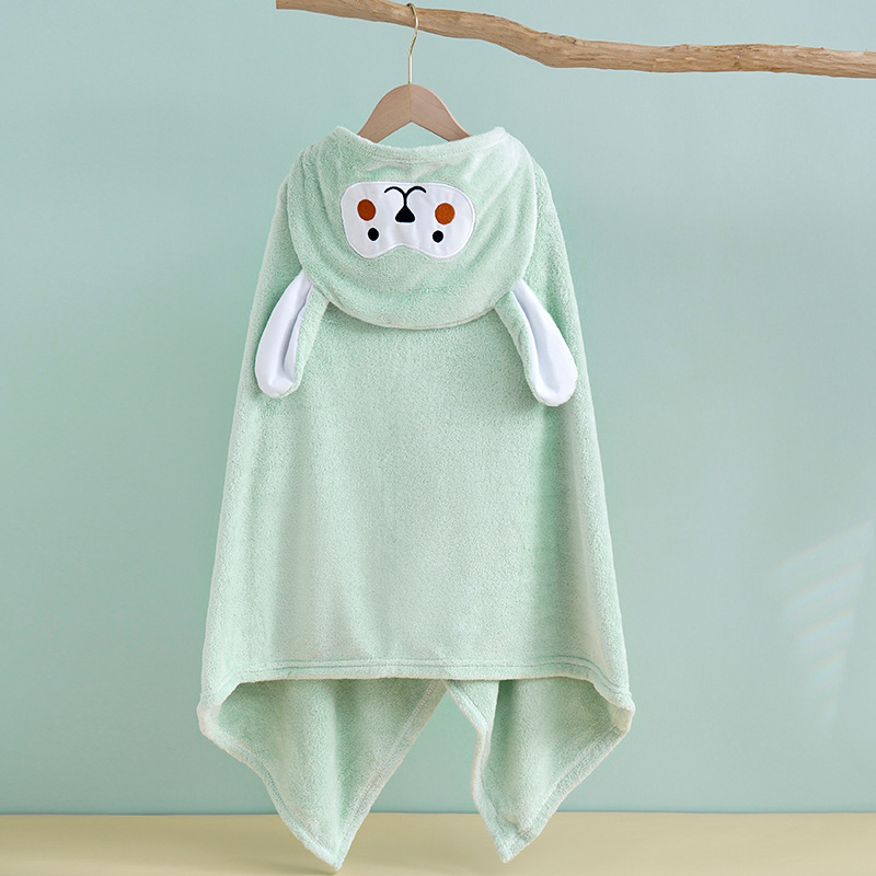 Detský župan na kúpanie z koralového fleecu s kapucňou, pre dojčatá a deti, 400–500 g