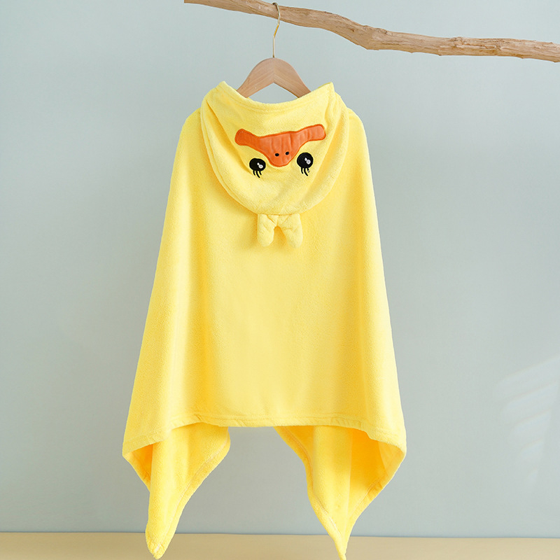 Detský župan na kúpanie z koralového fleecu s kapucňou, pre dojčatá a deti, 400–500 g